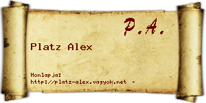 Platz Alex névjegykártya