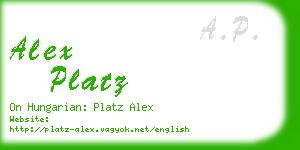 alex platz business card